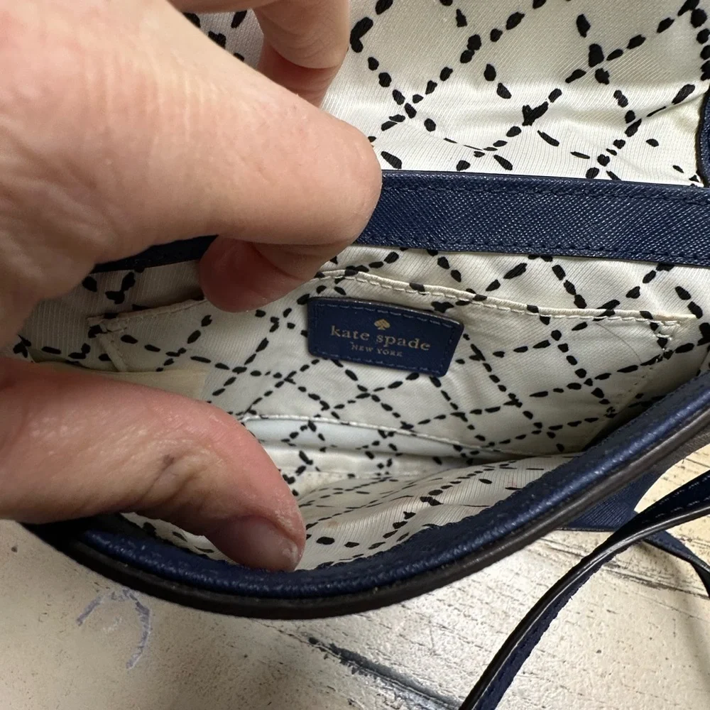 Kate Spade New York Navy Saffiano Leather Crossbody Bag